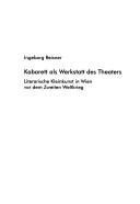 Cover for Kabarett als Werkstatt des Theaters