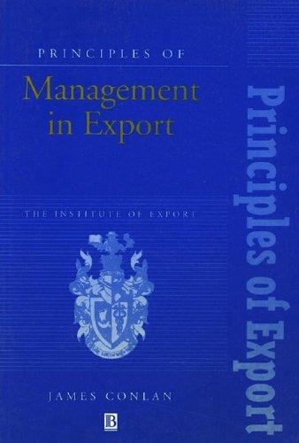 Cover for Principles of management in export