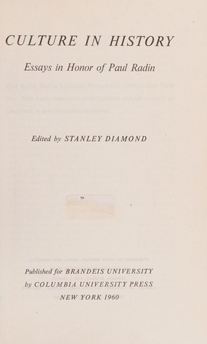 Cover for Culture in history