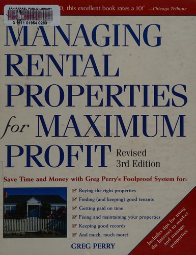 Cover for Managing rental properties for maximum profit