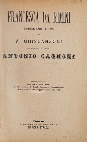 Cover for Francesca da Rimini
