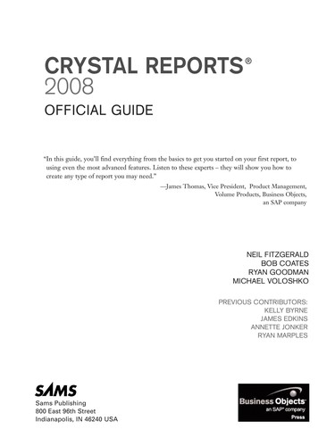 Cover for Crystal Reports 2008 official guide