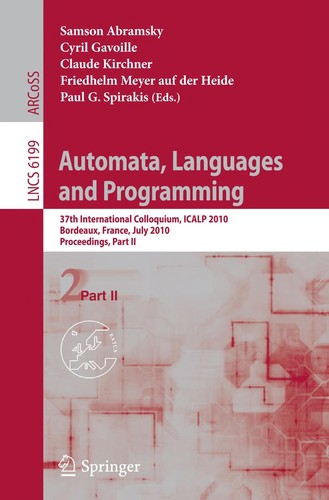 Cover for Automata, languages and programming