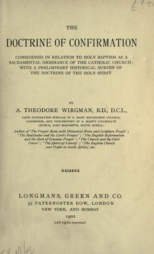 Cover for The doctrine of confirmation