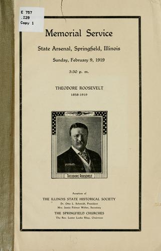 Cover for Memorial service, State arsenal, Springfield, Illinois, Sunday, February 9, 1919 ...