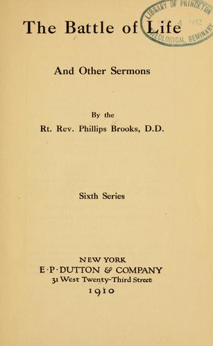 Cover for battle of life, and other sermons
