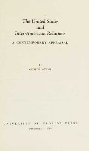 Cover for The United States and inter-American relations