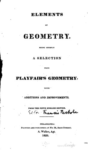 Cover for Elements of geometry.