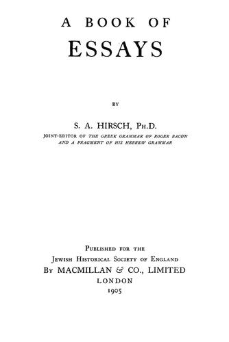 Cover for A book of essays