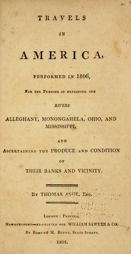 Cover for Travels in America performed in 1806