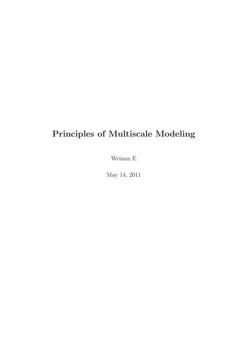 Cover for Principles of multiscale modeling