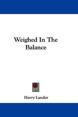 Cover for Weighed In The Balance