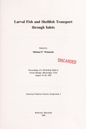Cover for Larval fish and shellfish transport through inlets