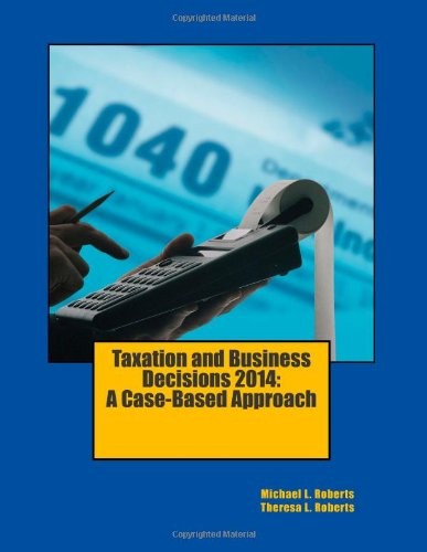 Cover for Taxation and Business Decisions 2014