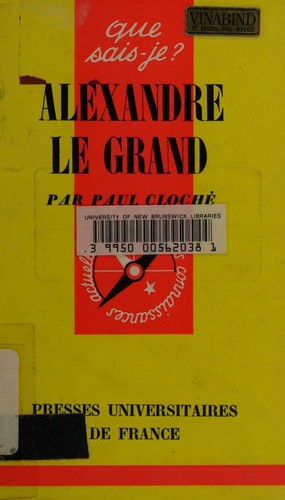 Cover for Alexandre le Grand