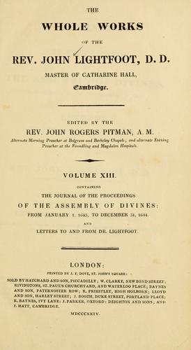 Cover for The whole works of the Rev. John Lightfoot