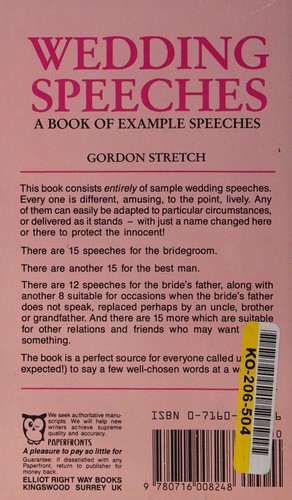 Cover for Wedding speeches