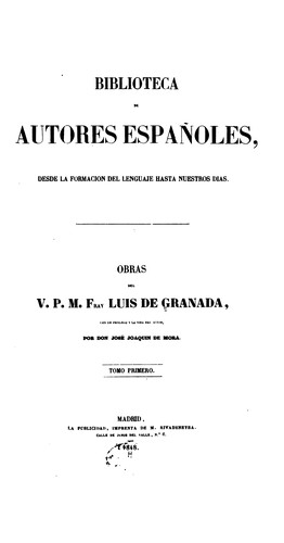Cover for Obras del V. P. M. Fray Luis de Granada