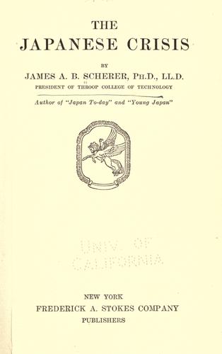 Cover for The Japanese crisis