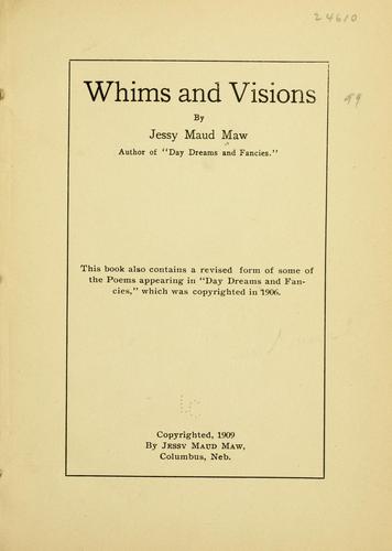 Cover for Whims and visions
