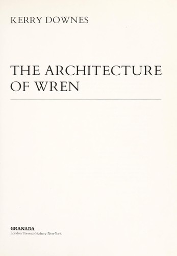 Cover for The architecture of Wren