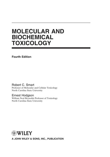 Cover for Molecular and biochemical toxicology