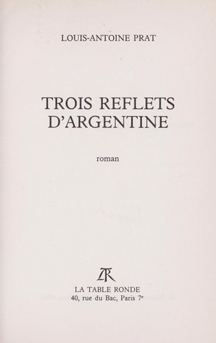 Cover for Trois reflets d'Argentine