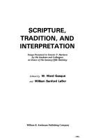 Cover for Scripture, tradition, and interpretation