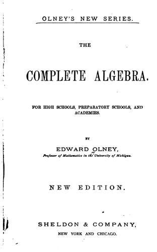 Cover for The complete algebra ...