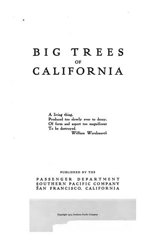Cover for Big trees of California