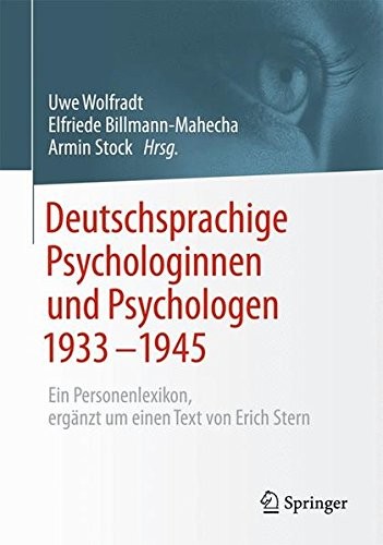 Cover for Deutschsprachige Psychologinnen und Psychologen 1933–1945