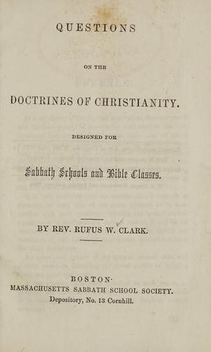 Cover for Questions on the doctrines of Christianity