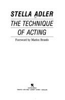 Cover for The technique of acting