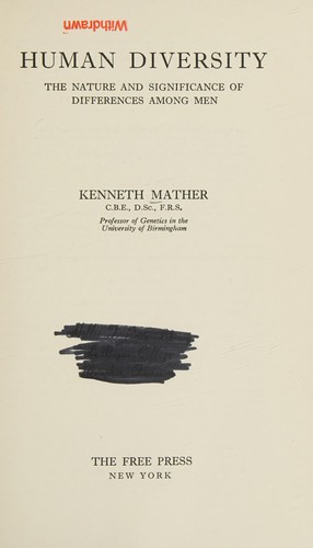 Cover for Human diversity
