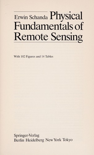 Cover for Physical fundamentals of remote sensing