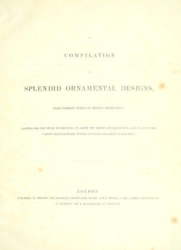 Cover for A Compilation of splendid ornamental design from foreign works of recent production.