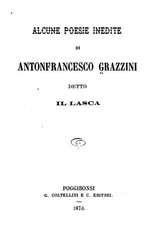 Cover for Alcune poesie inedite