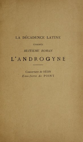 Cover for L'androgyne