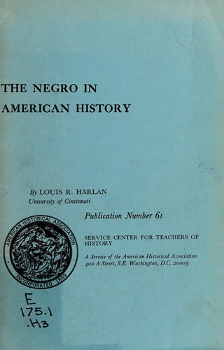 Cover for The Negro in American history