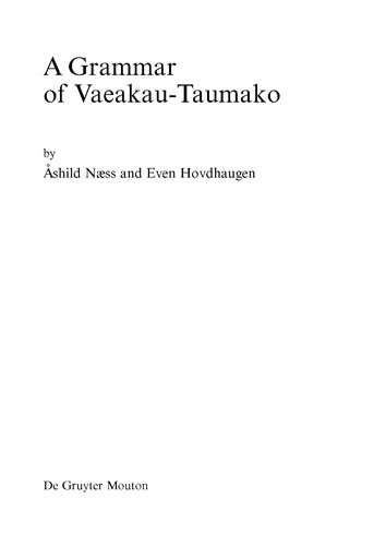 Cover for A grammar of Vaeakau-Taumako