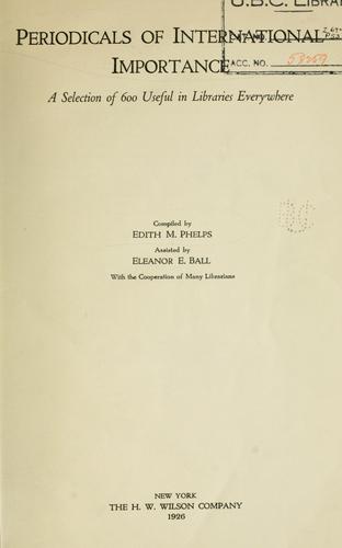 Cover for Periodicals of international importance