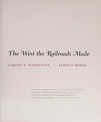 Cover for The West the railroads made