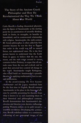 Cover for The first scientist