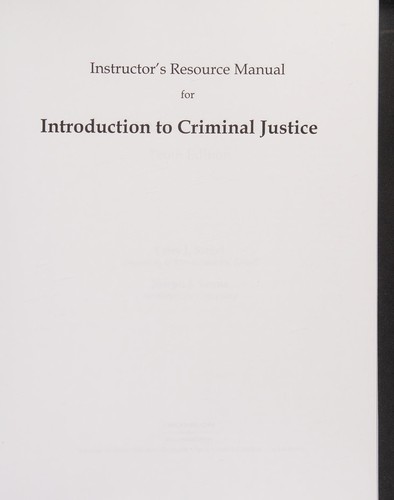Cover for Irm Introduction to Criminal Justice