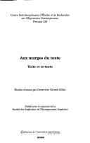 Cover for Aux marges du texte