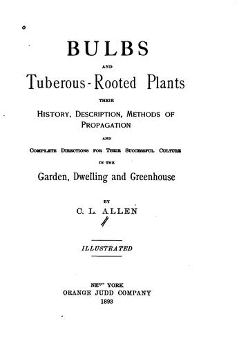 Cover for Bulbs and tuberous-rooted plants