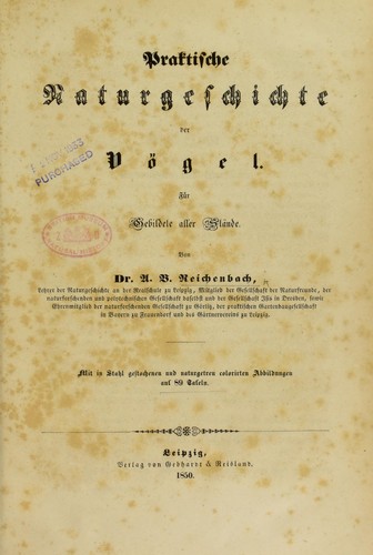 Cover for Praktische Naturgeschichte der Vögel