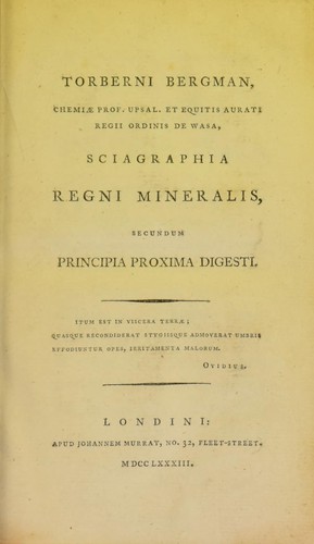 Cover for Sciagraphia regni mineralis secundum principia proxima digesti