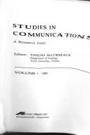 Cover for Studies in Communications: The Decade of Dissent 