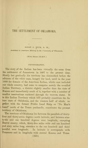 Cover for The settlement of Oklahoma.